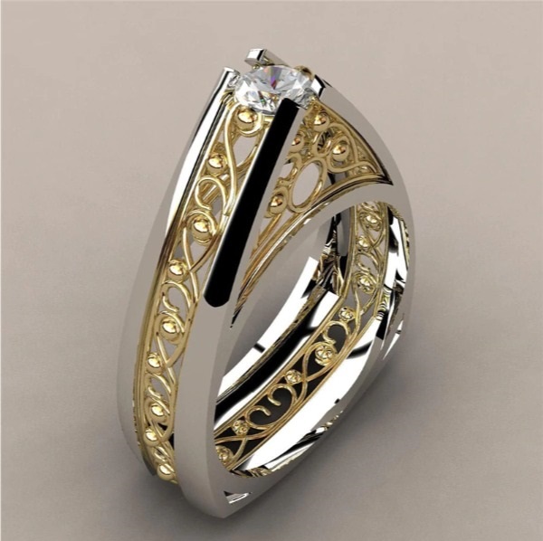 GOLD PLATED RING Cubic Zirconia - 2
