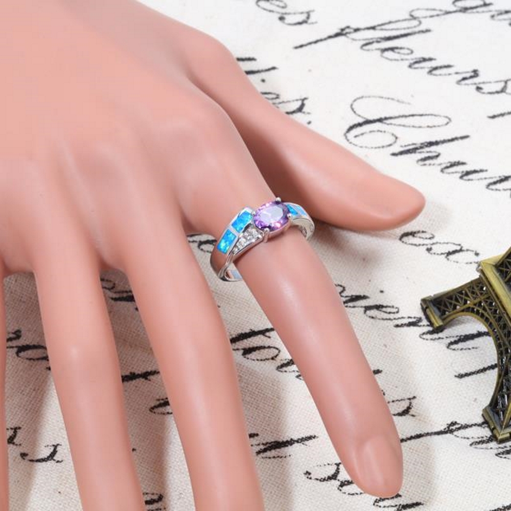 Silversmycken filled ring Brand Opal Ametist - 2