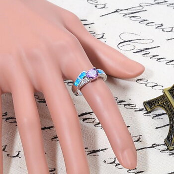Silversmycken filled ring Brand Opal Ametist