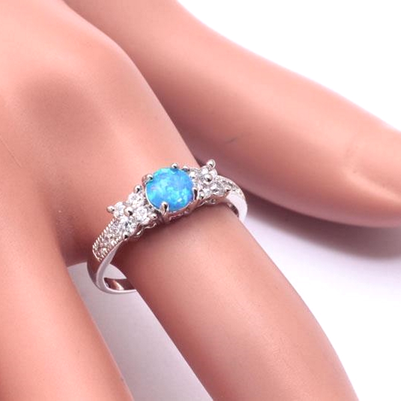 Silver FILLED RING Fire Opal  - 2