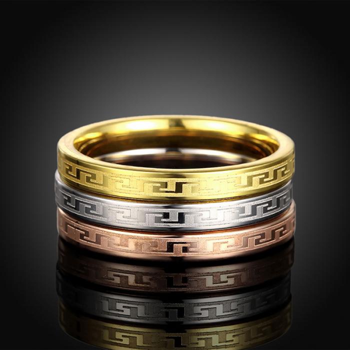 Rostfritt stål ring Förlovningring 3 st / set - 4