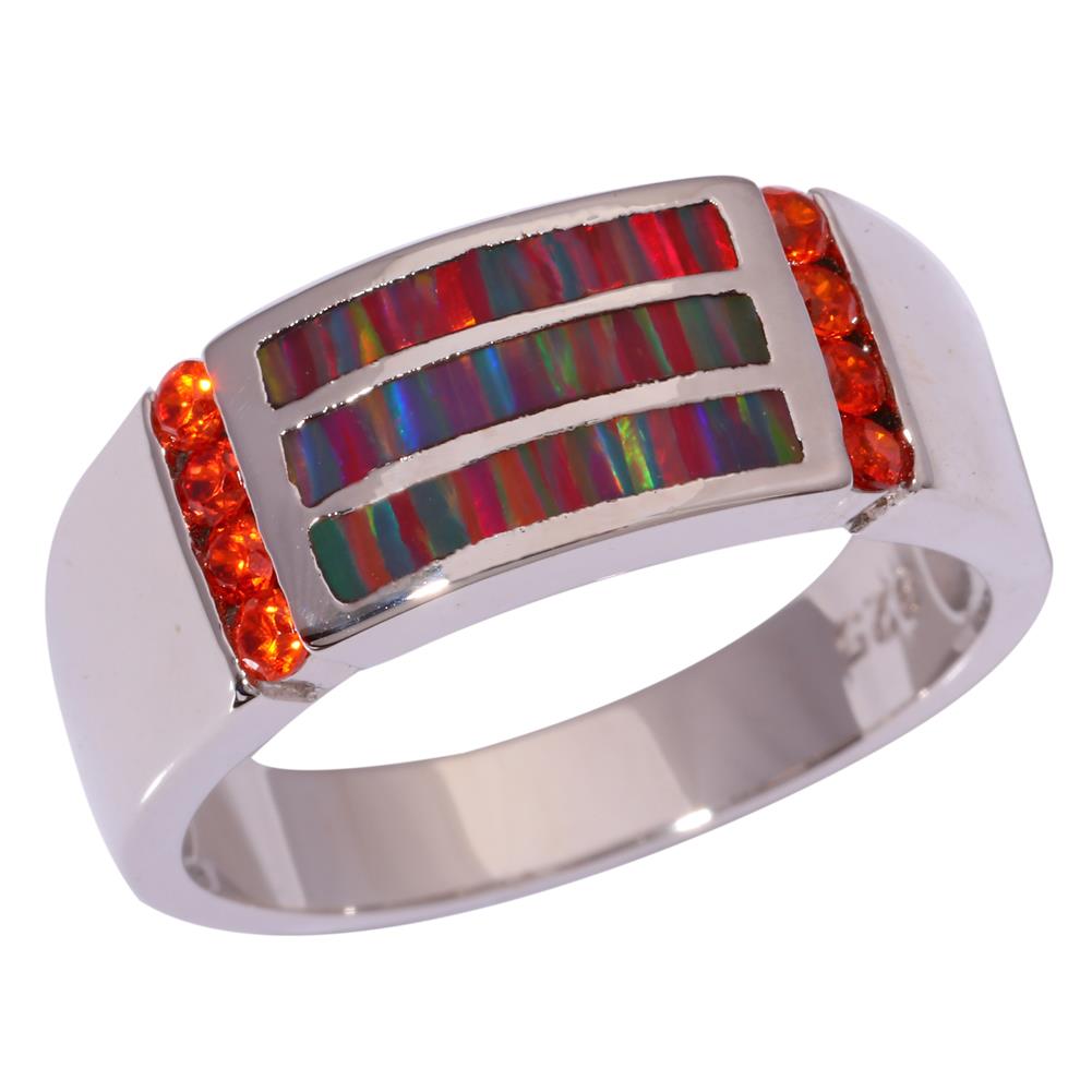 Silver FILLED RING Fire Opal 