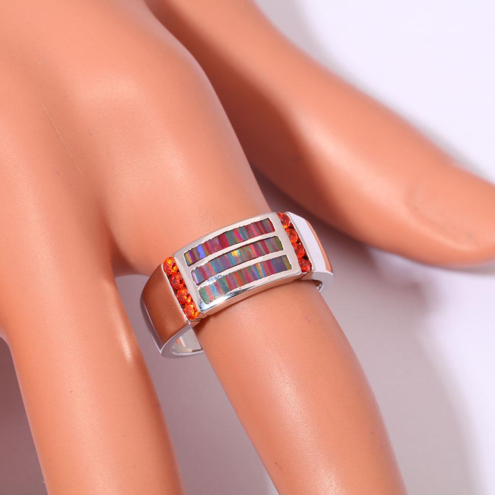 Silver FILLED RING Fire Opal  - 2