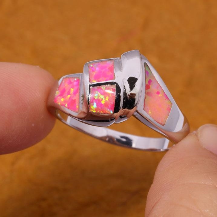 Silver FILLED RING Fire Opal  - 4