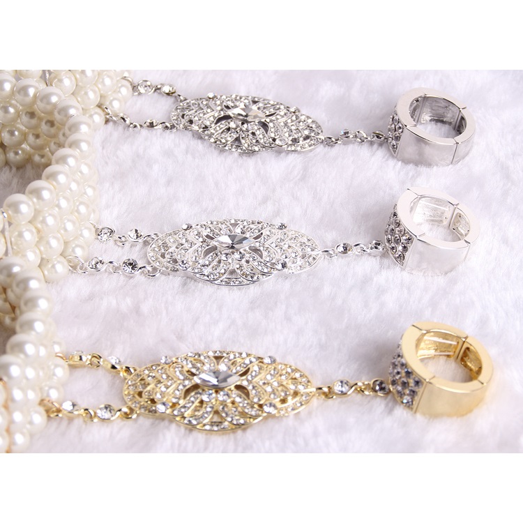 Great Gatsby 1920s Hair Band Vintage wedding bridal hair crown tiara headband + Bracelet - 9