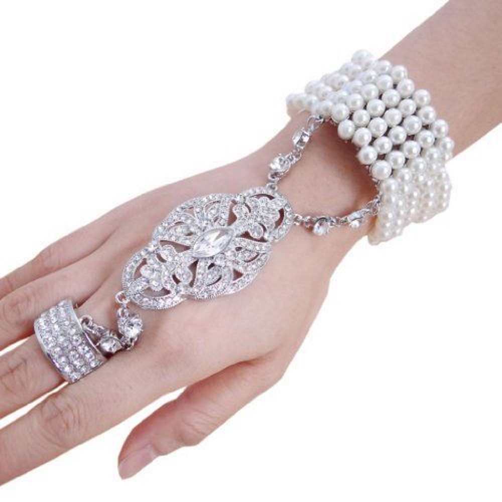 Great Gatsby 1920s Hair Band Vintage wedding bridal hair crown tiara headband + Bracelet - 3