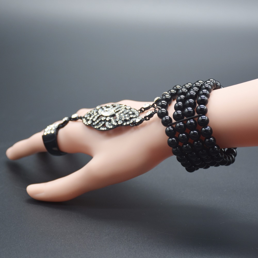 Great Gatsby 1920s Hair Band Vintage wedding bridal hair crown tiara headband + Bracelet - 6