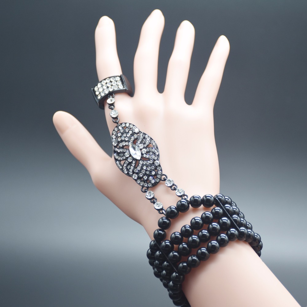 Great Gatsby 1920s Hair Band Vintage wedding bridal hair crown tiara headband + Bracelet - 5