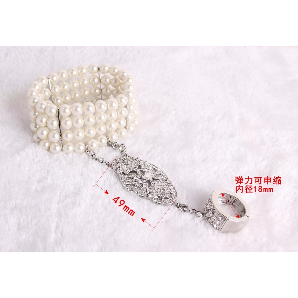 Great Gatsby 1920s Hair Band Vintage wedding bridal hair crown tiara headband + Bracelet - 8