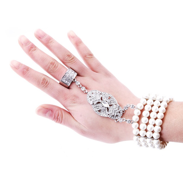 Great Gatsby 1920s Hair Band Vintage wedding bridal hair crown tiara headband + Bracelet - 4
