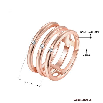 18K ROSE Guldfyllda Guld Filled gulddoublé Ring CZ