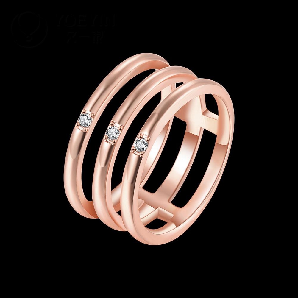 18K ROSE Guldfyllda Guld Filled gulddoublé Ring CZ - 3