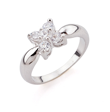 18K Vitguld Guldfyllda gulddoublé Filled CZ Ring