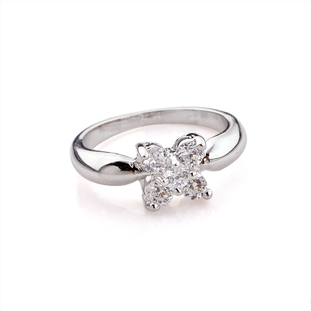 18K Vitguld Guldfyllda gulddoublé Filled CZ Ring - 3