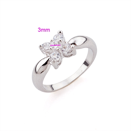 18K Vitguld Guldfyllda gulddoublé Filled CZ Ring - 2