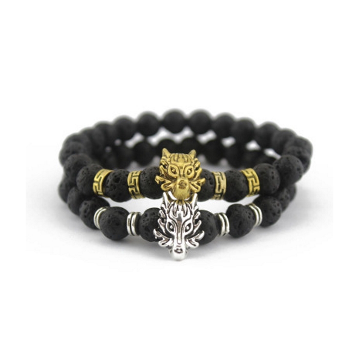 Pärlor sten rockarmband VARG