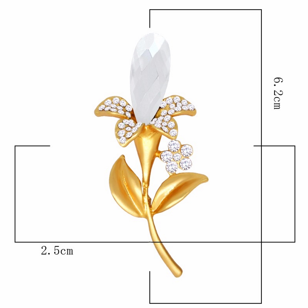 Brosch Kristall blomma - 4