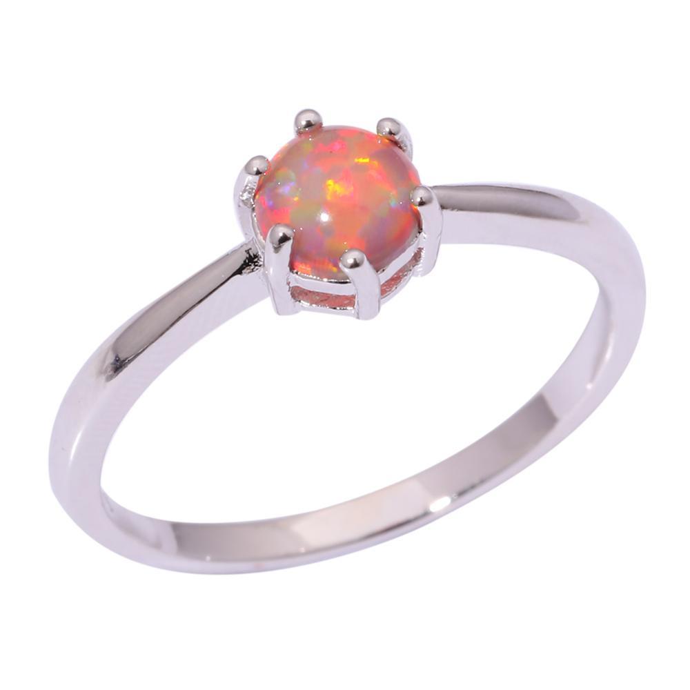 Silver FILLED RING Fire Opal 