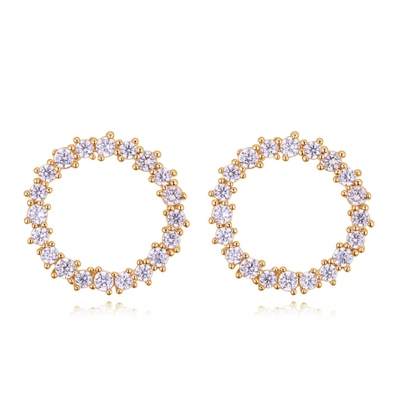 Guldpläterade Örhängen Cubic Zirconia SILVER, GULD - 2