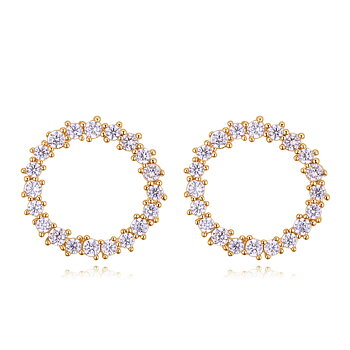 Guldpläterade Örhängen Cubic Zirconia SILVER, GULD