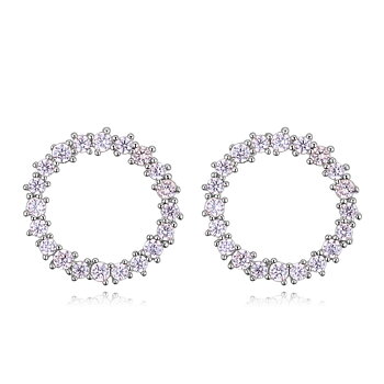 Guldpläterade Örhängen Cubic Zirconia SILVER, GULD