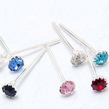 silver earrings CZ 6mm - 3
