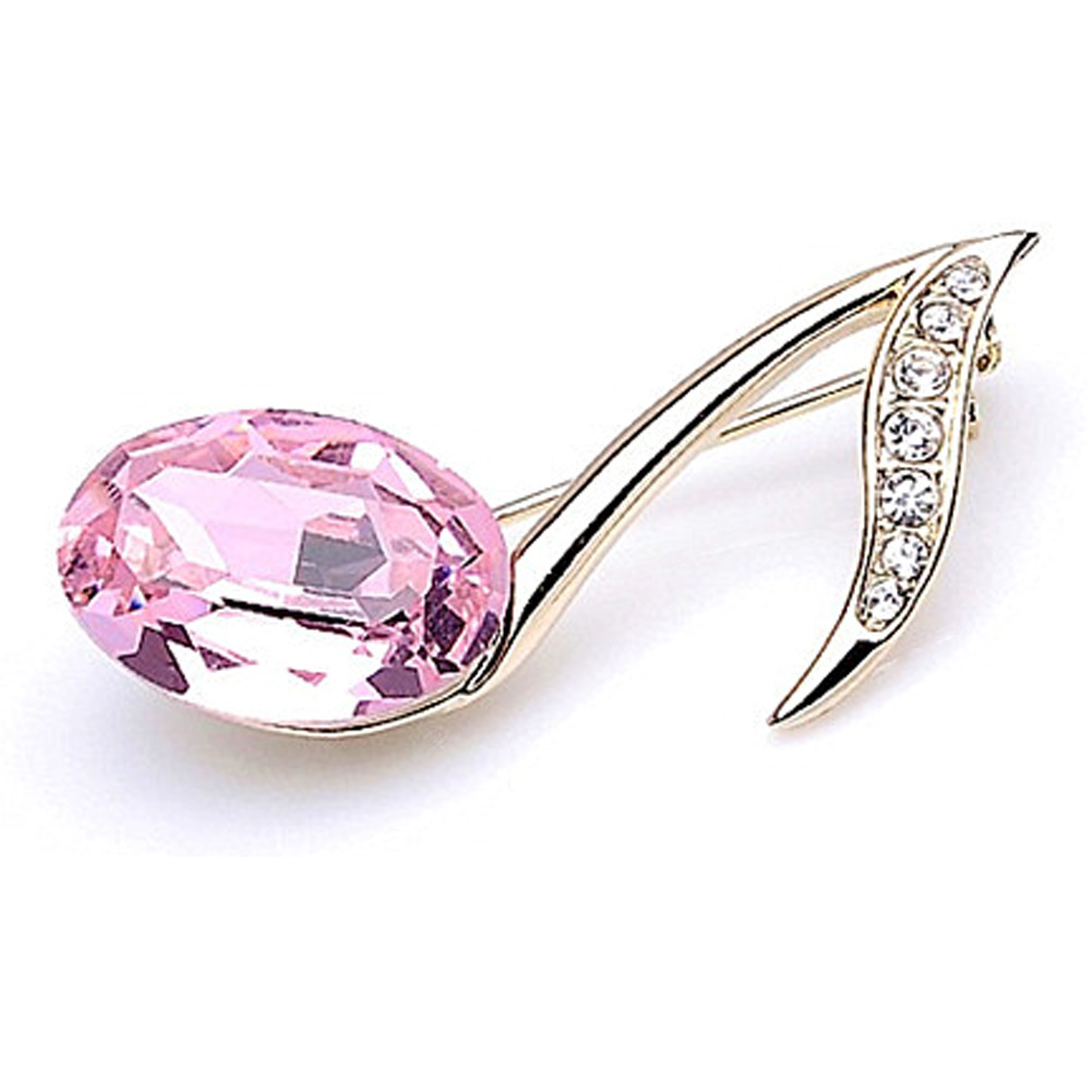 Brooch Crystal  Musical Note - 4