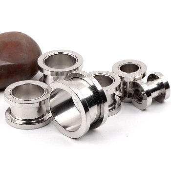 mix (2-10mm) stainless steel piercing ear tunnel