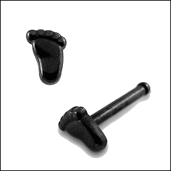 316L SS Anodized Black Foot Nose Pin