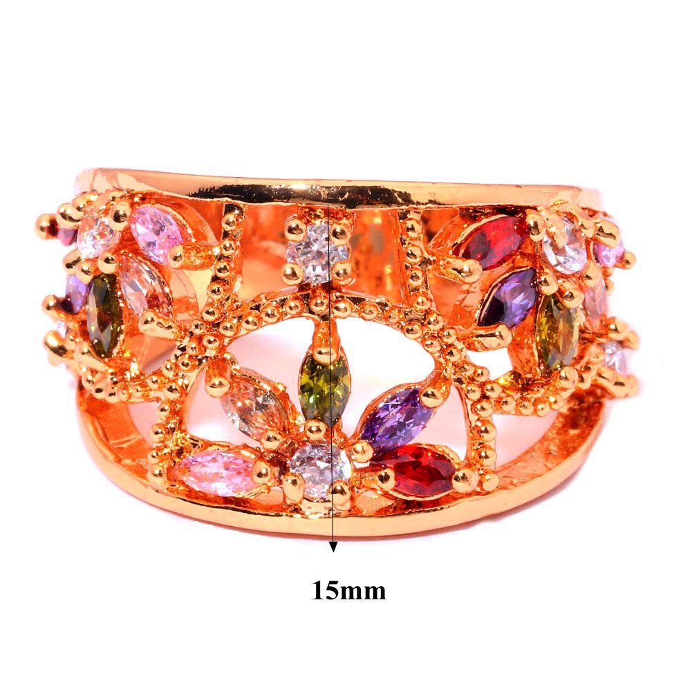 14K Guldfyllda Guld Filled gulddoublé Ring CZ - 4