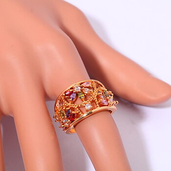 14K Guldfyllda Guld Filled gulddoublé Ring CZ
