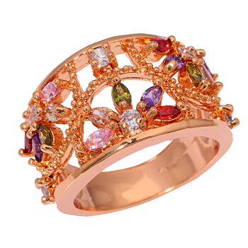 14K Guldfyllda Guld Filled gulddoublé Ring CZ