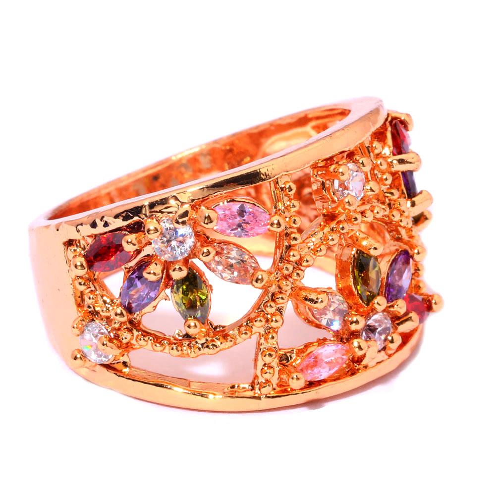 14K Guldfyllda Guld Filled gulddoublé Ring CZ - 3