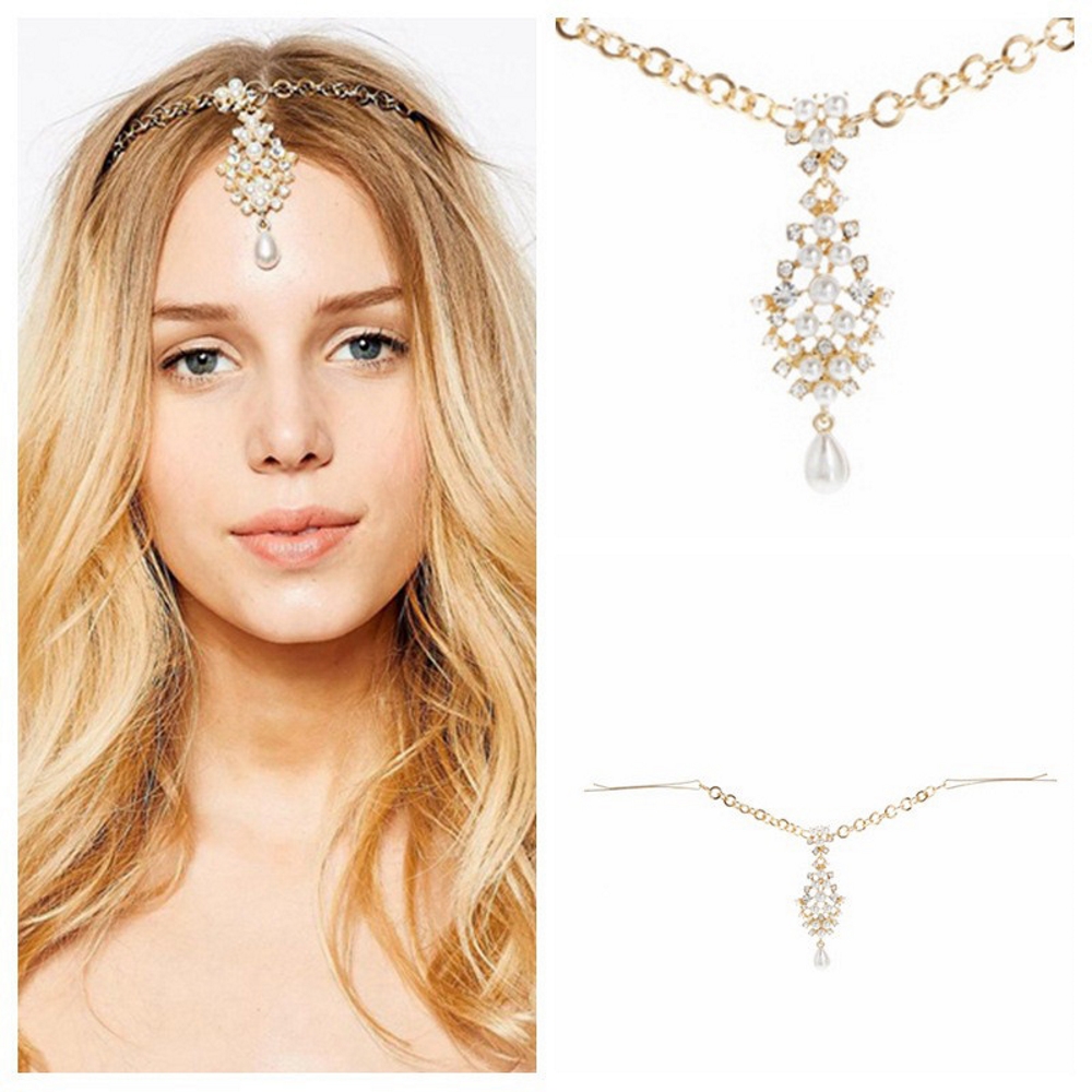 Women Hair Band Bowknot Hairband Wedding Crystal