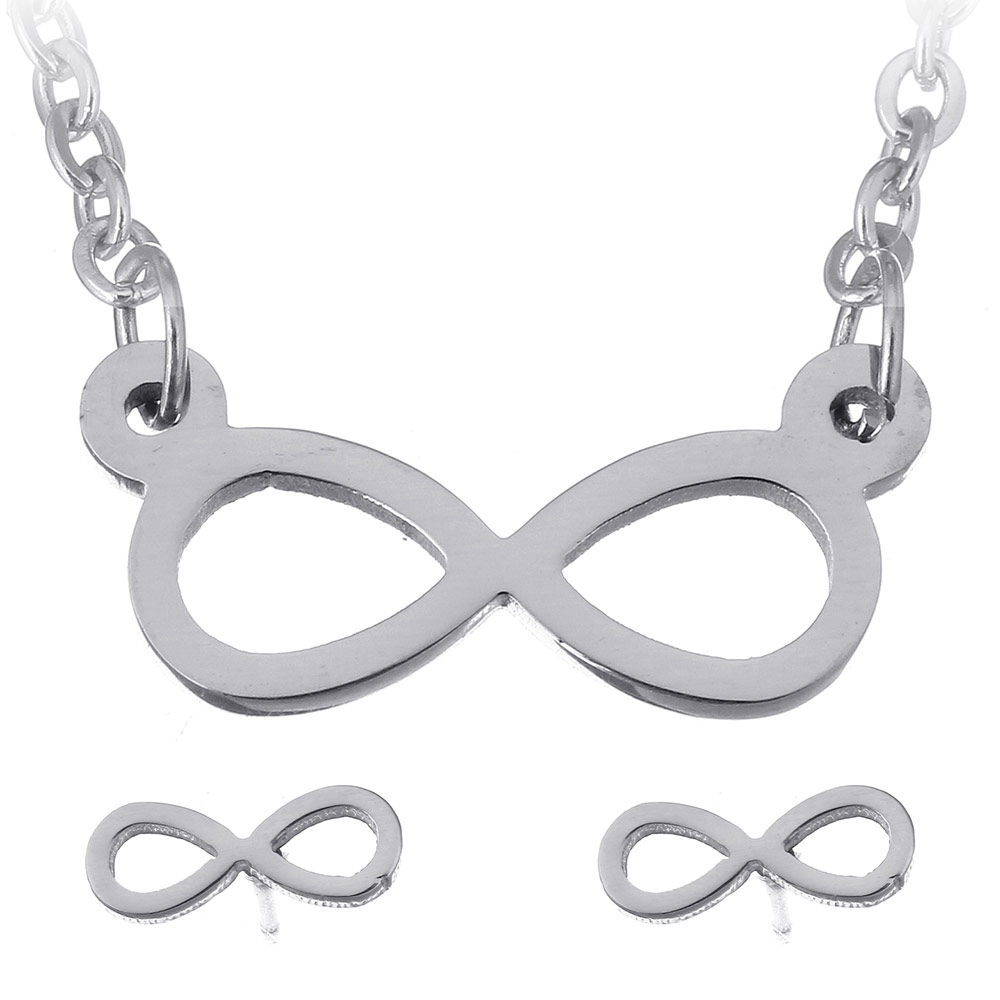 Rostfritt stål hänge & Par Stud Örhängen (SET) - 2
