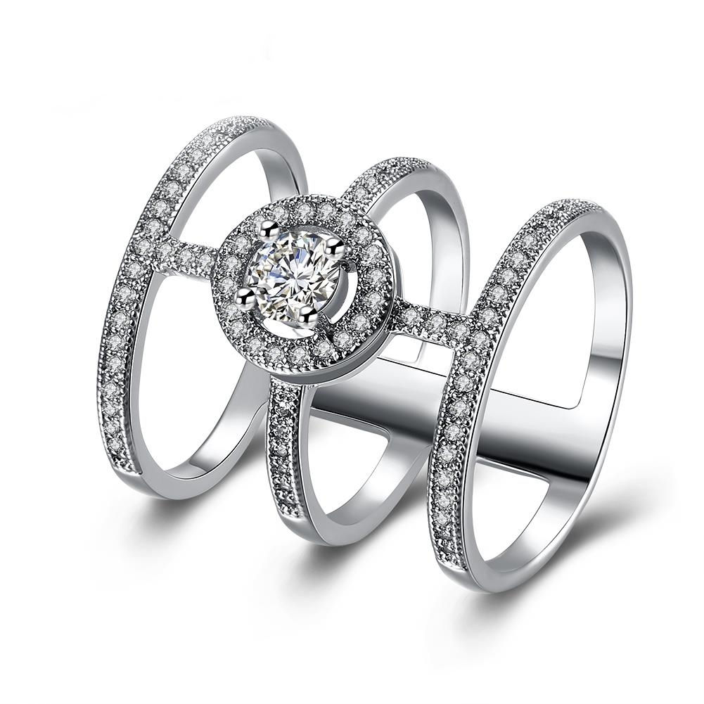 18K VIT Guldfyllda Guld Filled gulddoublé Ring CZ