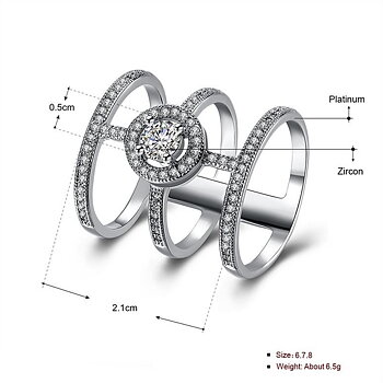 18K VIT Guldfyllda Guld Filled gulddoublé Ring CZ