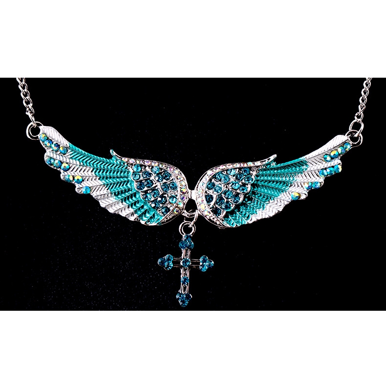 Ängel vingar kors Halsband kristall - 2