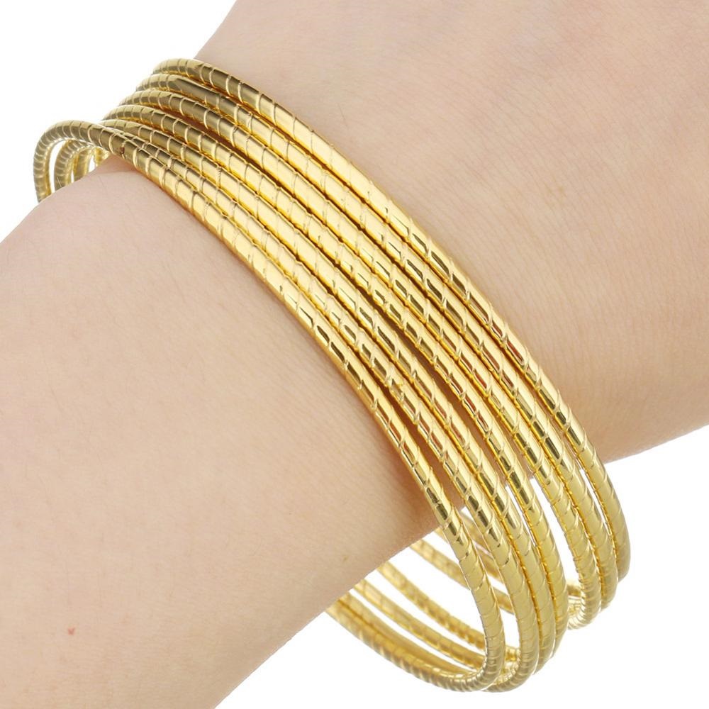 316L rostfritt stål Armband GULD/MULTI 7ST SET - 6