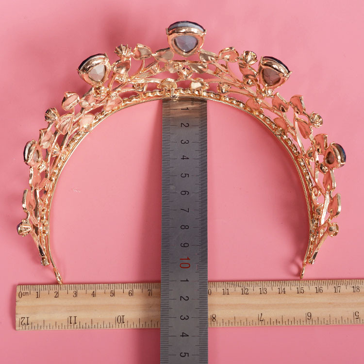 Lyx kristall bröllop hår krona tiara - 4