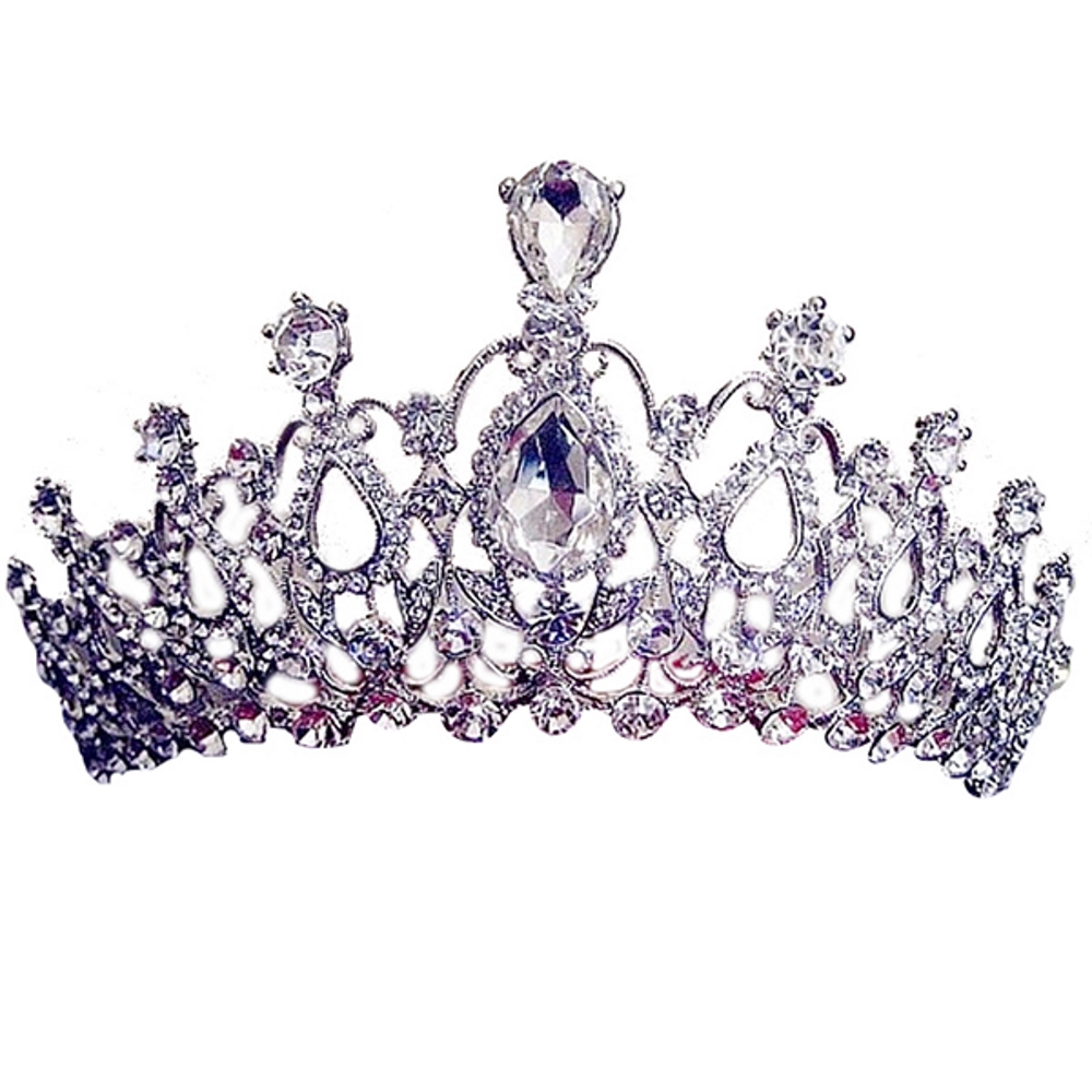 Kristall bröllop hår krona tiara  - 5