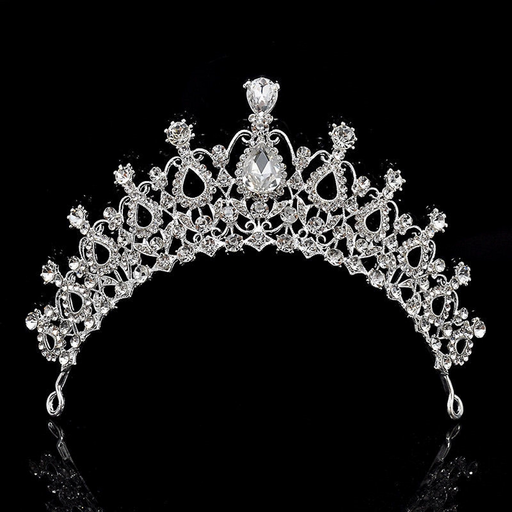 Kristall bröllop hår krona tiara 