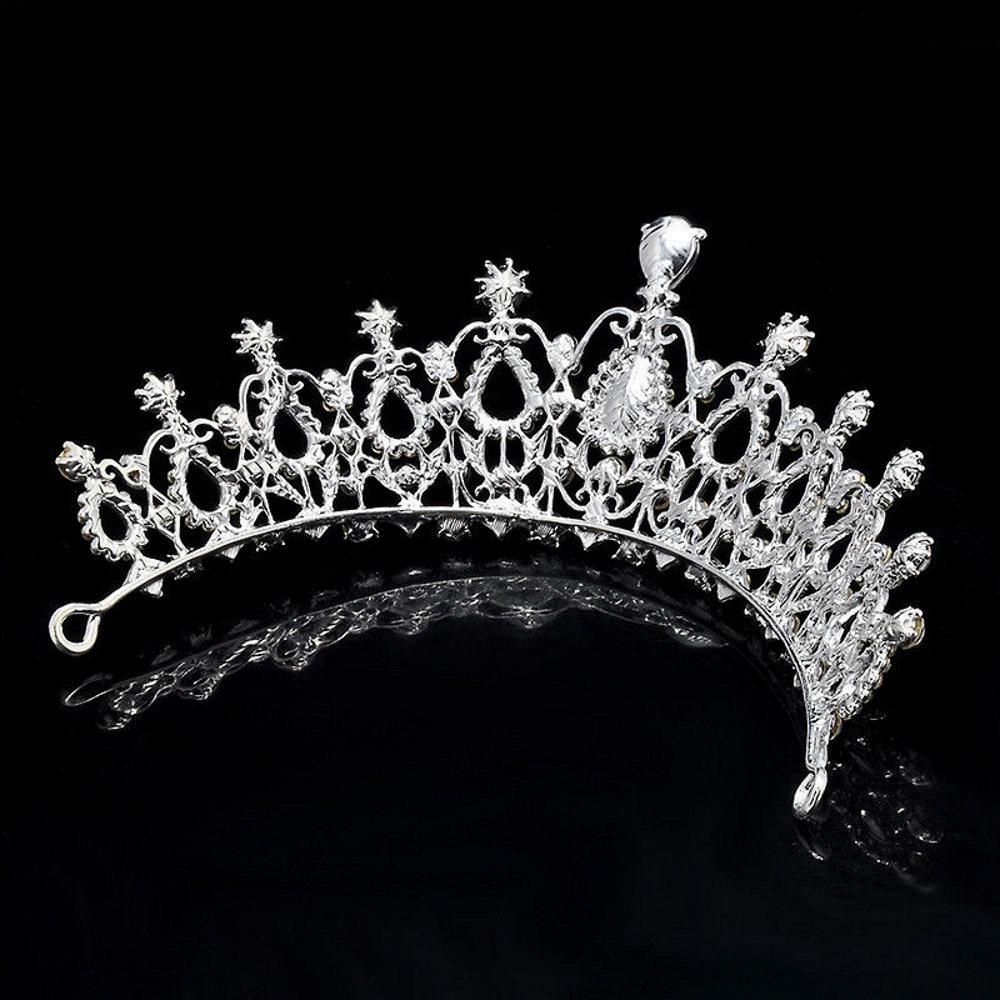 Kristall bröllop hår krona tiara  - 4