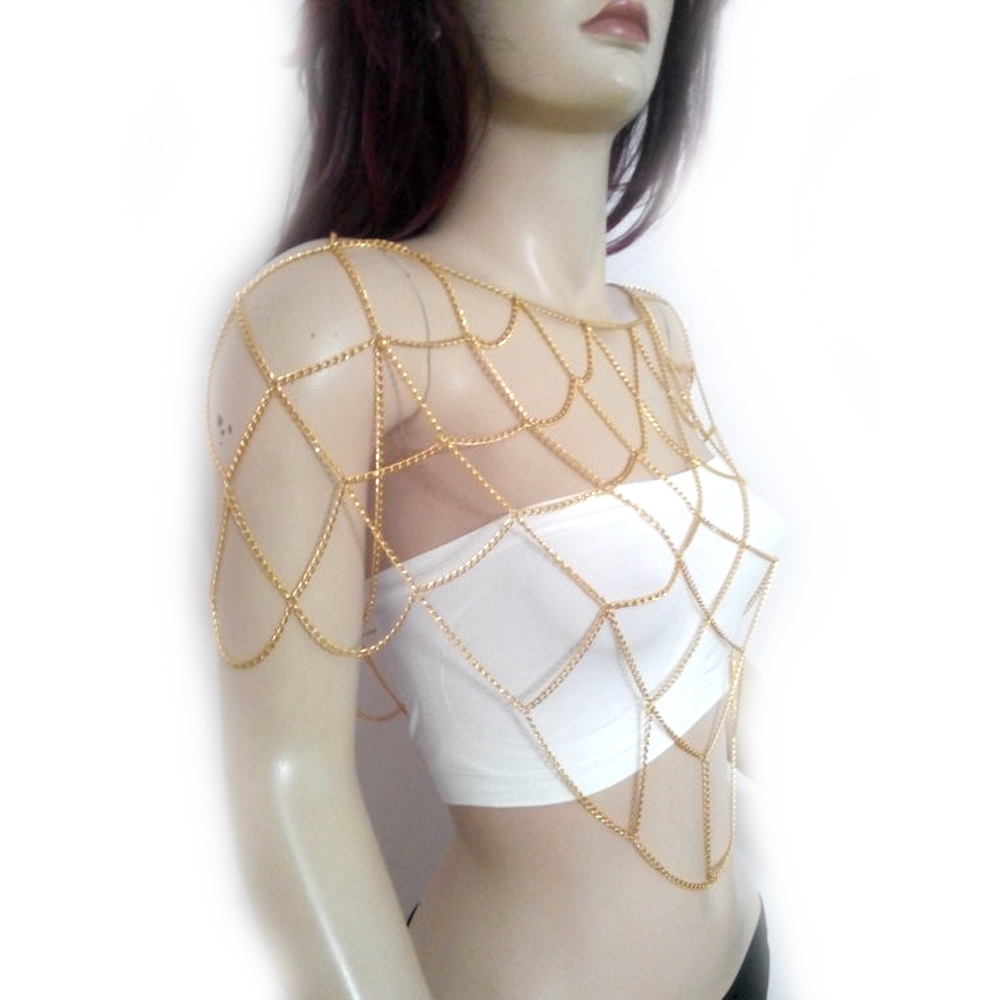 Wedding Necklace Body Chain GOLD - 3
