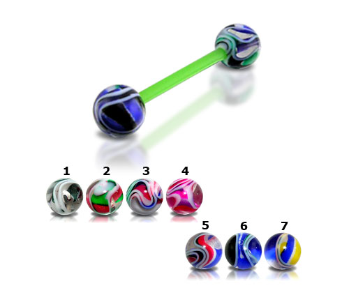 UV Tongue Barbell with UV balls - 2