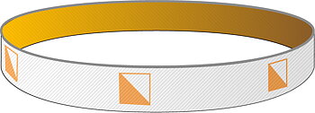 Thin sweatband with O-markers, white