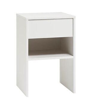 2 st vita BLACK sängbord med push open låda.