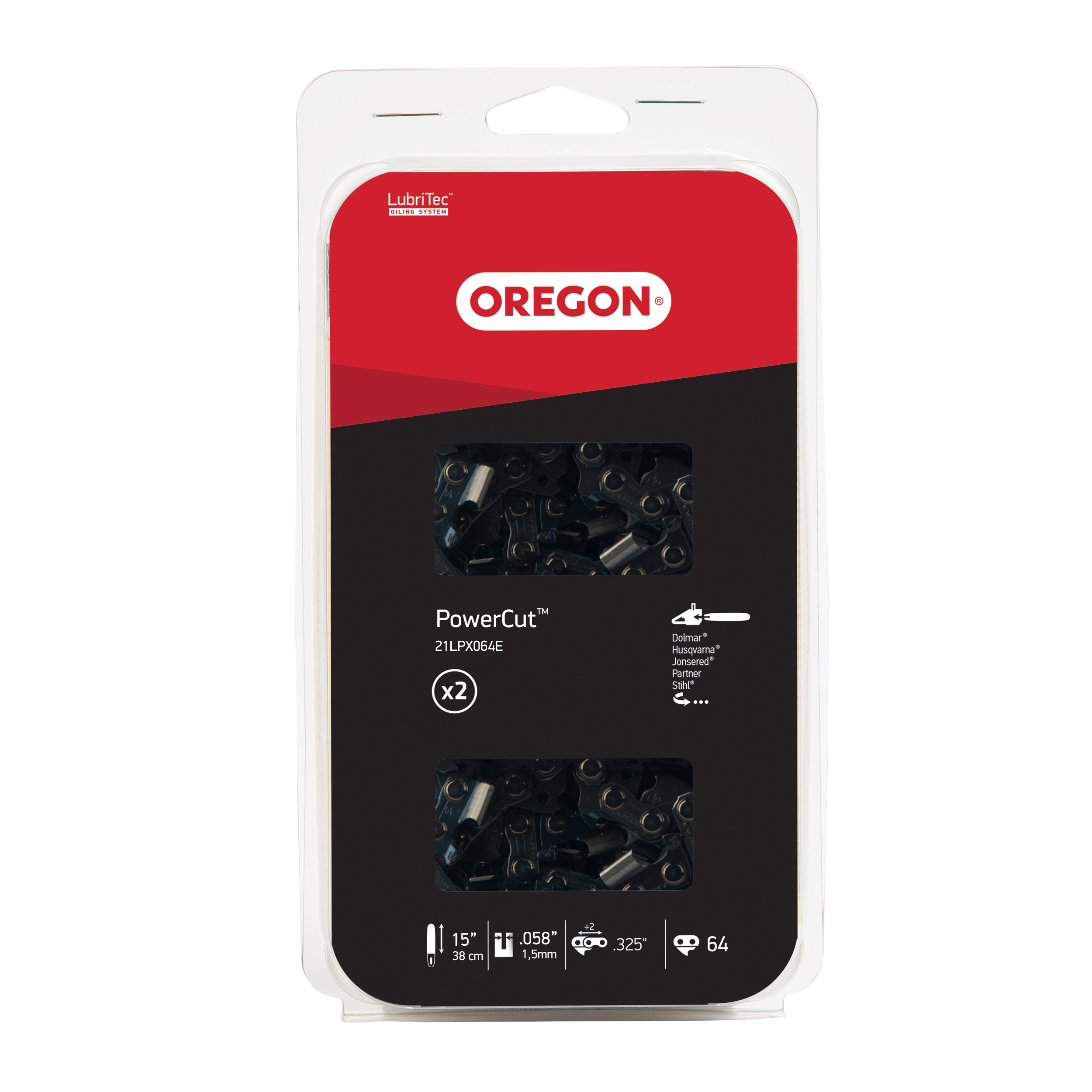 Sågkedja Oregon 15 tum 1,5 mm .325 2-pack - 2