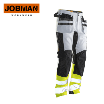 Työhousut Jobman 2134 Stretch luokka 1 valkoinen
