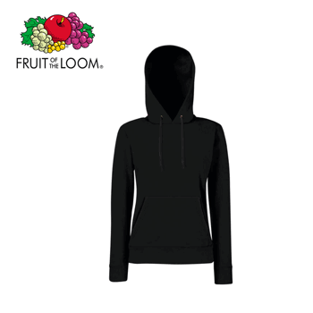 Hoodie Fruit Of The Loom, musta, naisten